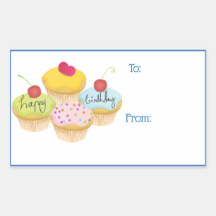 Joyeux Stickers Tag de gâteaux d'anniversaire