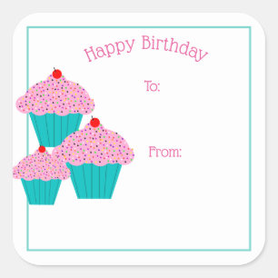 Joyeux Stickers Tag de gâteaux d'anniversaire
