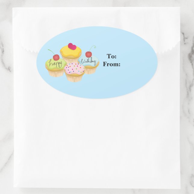 Joyeux Stickers Tag de gâteaux d'anniversaire (Sac)