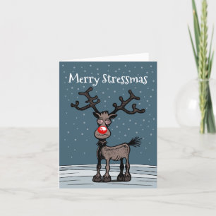 Joyeux stressmas avec la carte de Noël Rudolph