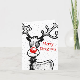 Joyeux Stressmas Rudolph Carte de Noël