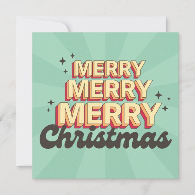 Joyeux style rétro de Noël texte super (Devant)