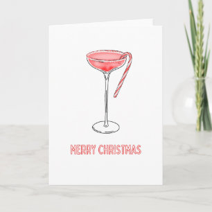 Joyeux Sucre de canne de Noël Cocktail Carte de No