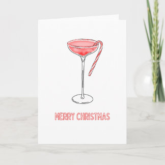 Joyeux Sucre de canne de Noël Cocktail Carte de No
