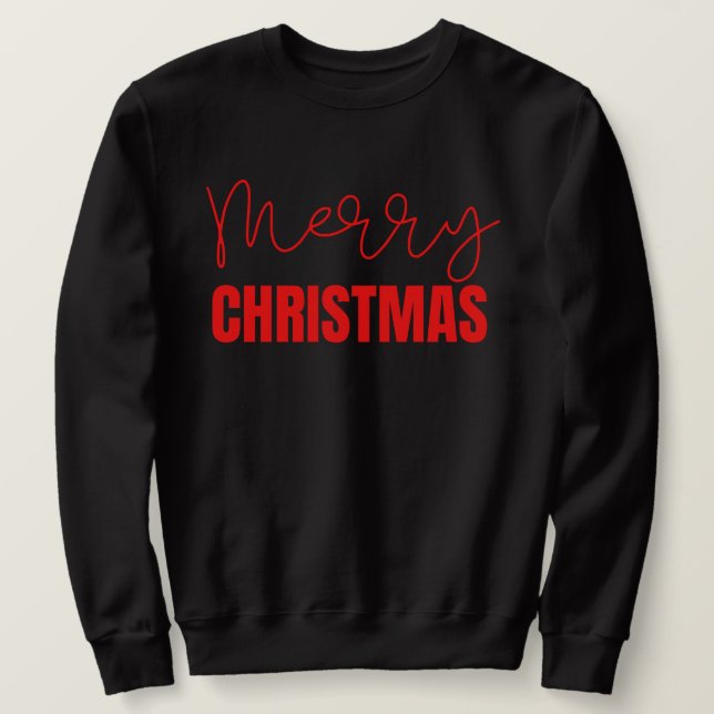 Joyeux Sweatshirt de Noël, Graphique surdimensionn (Design devant)