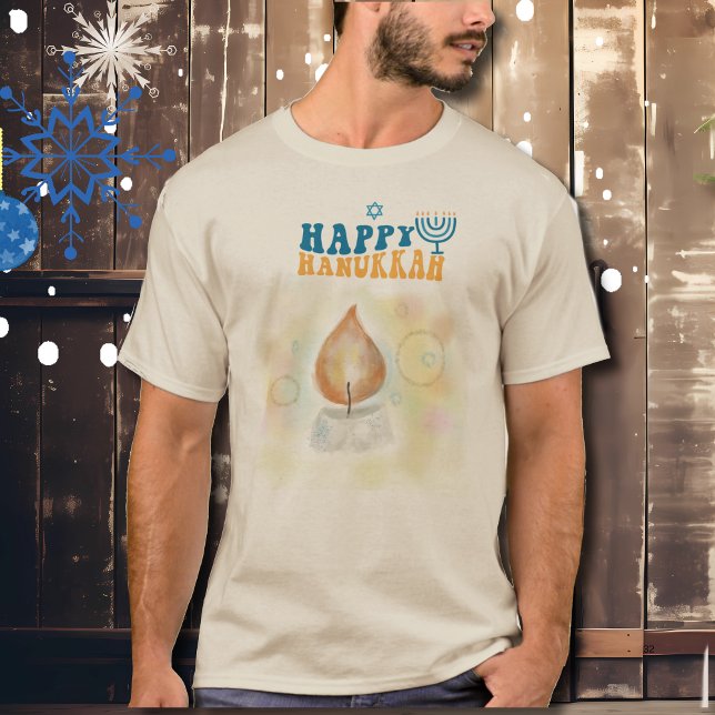 Joyeux T-shirt à la chandelle Hanukah (Happy Hanukah Candle Light T-Shirt)