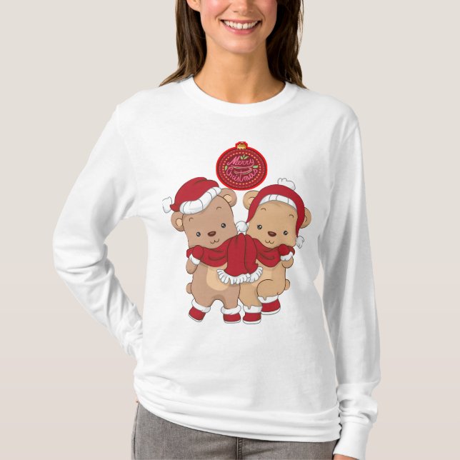 Joyeux T-shirt à manches longues de Noël (Devant)