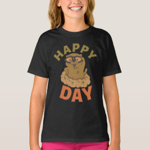 Joyeux T-shirt de la journée de la marmotte