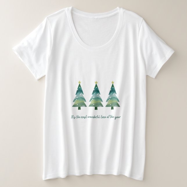 Joyeux T-shirt de l'arbre de Noël et de l'étoile (Design devant)