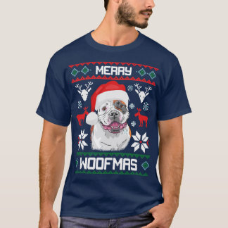 Joyeux T-shirt de Noël de Woofmas de bouledogue