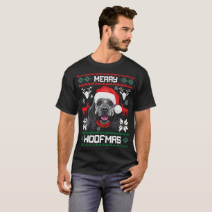 Joyeux T-shirt de Noël de Woofmas de cocker