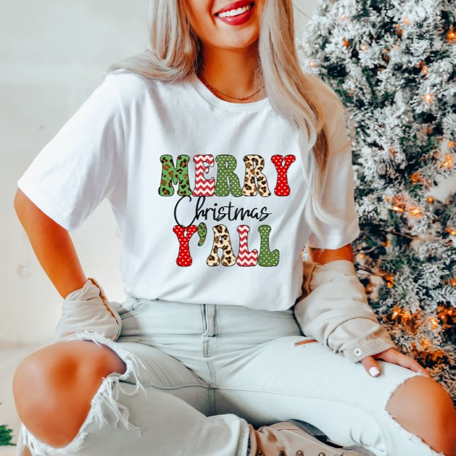 Joyeux T-shirt de Noël féminin Y'all (Créateur téléchargé)