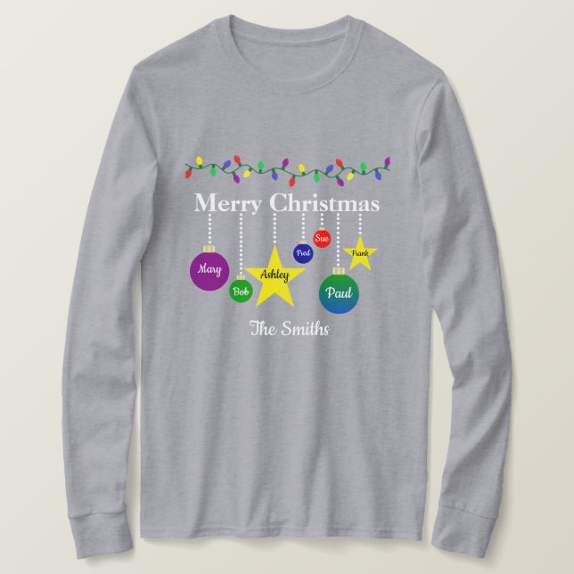 Joyeux T-shirt décoratif de Noël personnalisable (Design devant)