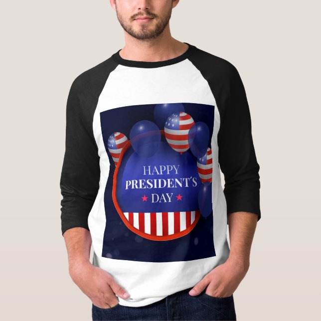 Joyeux T-Shirt Design du jour du président (Devant)