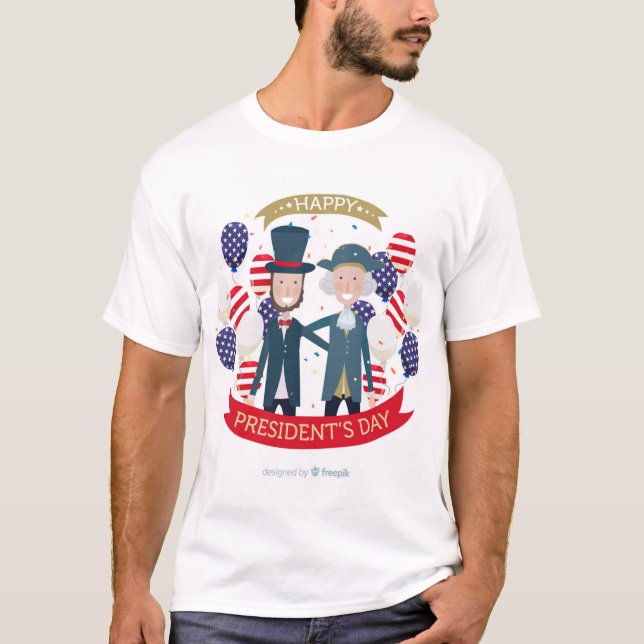 Joyeux T-Shirt Design du jour du président (Devant)