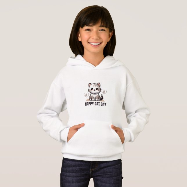 Joyeux T-shirt du jour des chats | Tee graphique d (Devant entier)