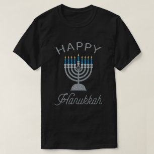 Joyeux T-shirt Hanoukka Menorah Parties scintillan