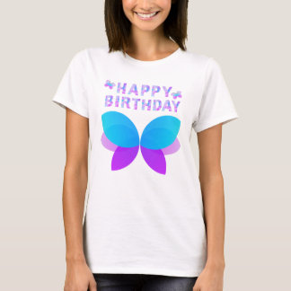 Joyeux T-shirt papillon d'anniversaire