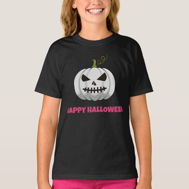 Joyeux T-Shirt Pour Filles D'Halloween Avec Citrou (Devant)