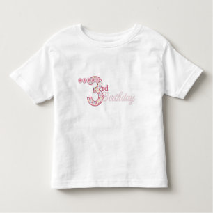 Joyeux T-shirt rose 3e anniversaire