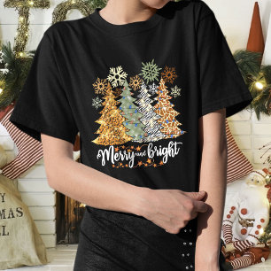 Joyeux T-shirt sapin de Noël, Joyeux et lumineux