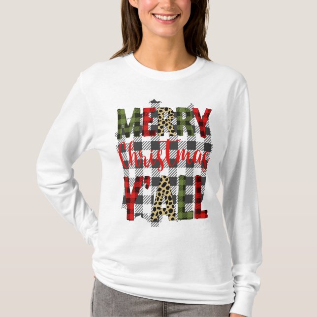 Joyeux T-shirt Y'all de Noël (Devant)