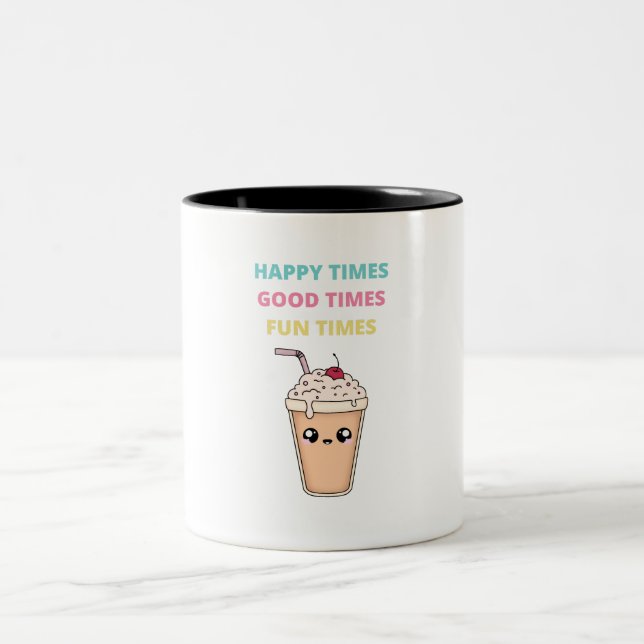 Joyeux Temps, Bon Temps, Fun Times Deux Toned Mug (Centre)