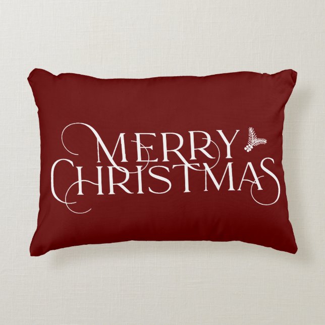 Joyeux texte de Noël moderne Accent Coussin (Devant)