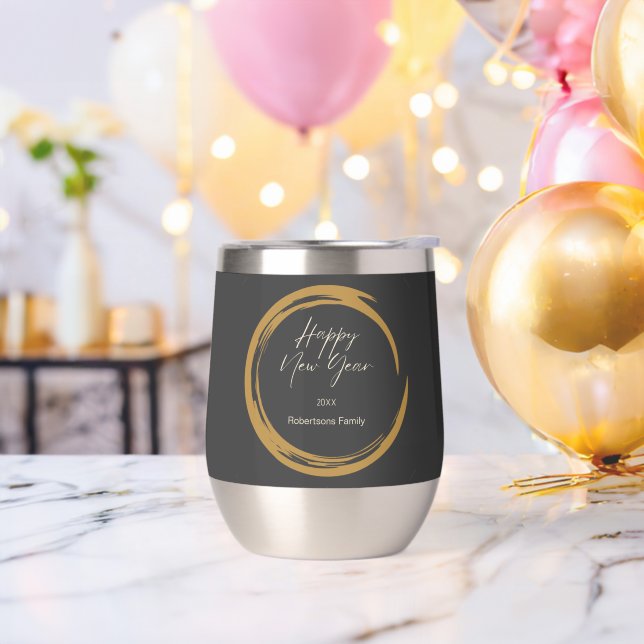 Joyeux texte du Nouvel An anneau de tache d'or gri (Enterrement de vie de garçon)