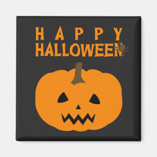 Joyeux texte et Citrouille d'Halloween sur Magnet 