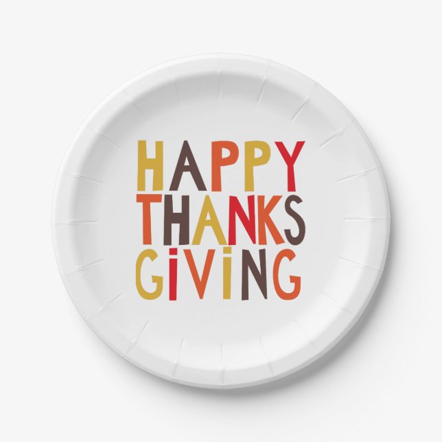 Joyeux Thanksgiving ! Assiette en carton (Devant)
