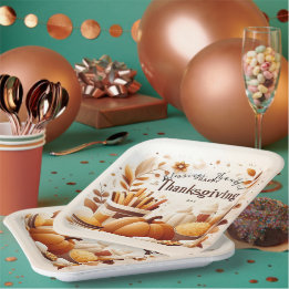 Joyeux Thanksgiving assiettes en papier de 9 pouce