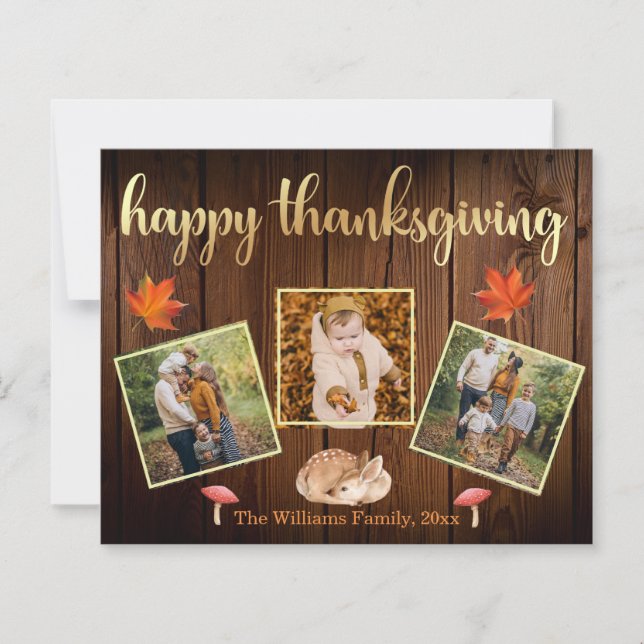 joyeux thanksgiving carte de collage de photos rus (Devant)