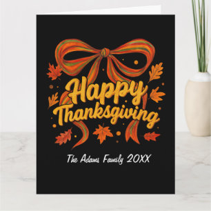 Joyeux Thanksgiving Carte de Fêtes Pliée, Merci