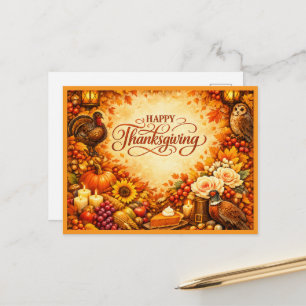 Joyeux Thanksgiving - Carte de vœux de récolte d'a