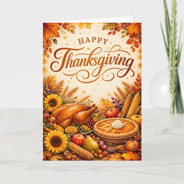 Joyeux Thanksgiving - Carte personnalisable (Devant)