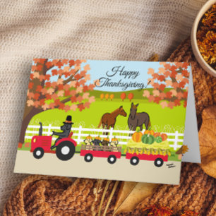Joyeux Thanksgiving Labradors et carte de tracteur