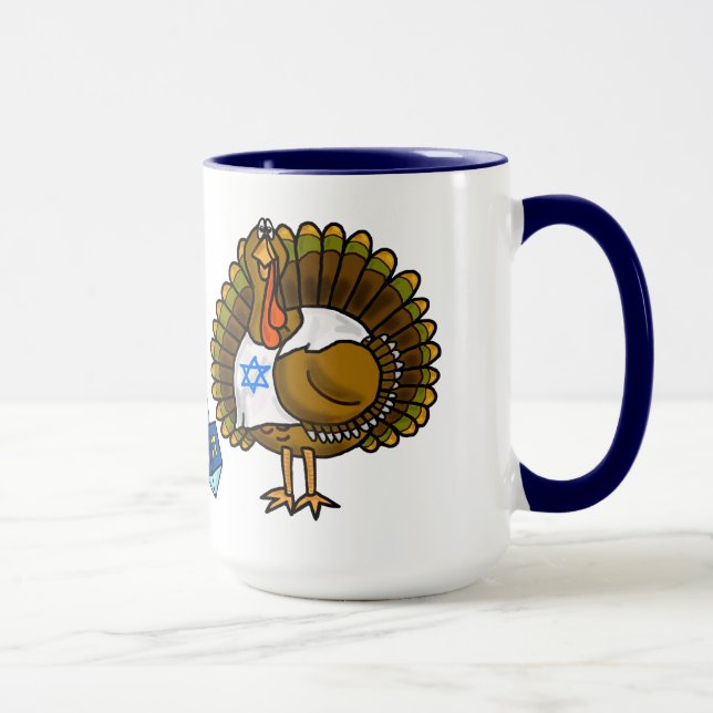 Joyeux Thanksgivukkah juif Turquie Mug (Droite)