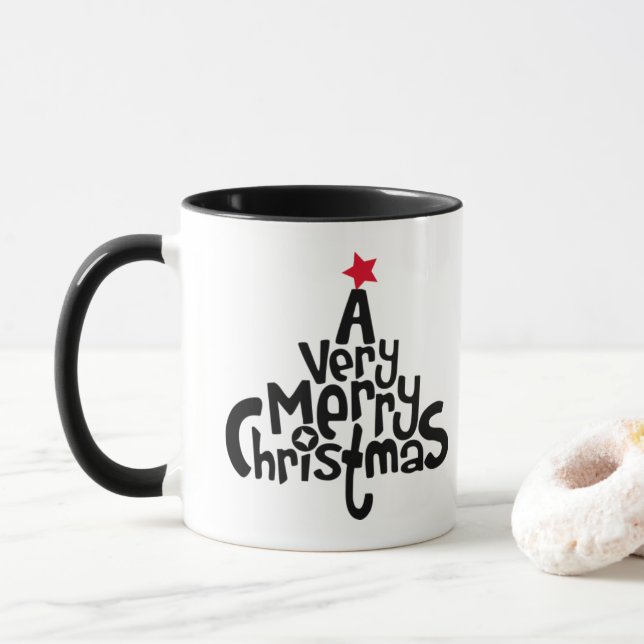 Joyeux thé de Noël et tasse de café (Avec donut)
