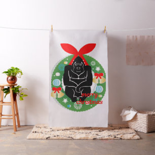 joyeux tissu gorille de noël