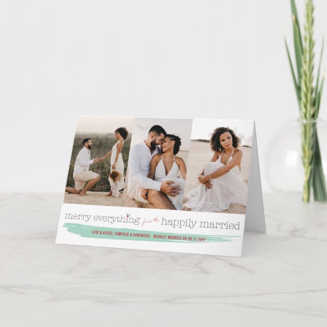 Joyeux tout a heureusement marié le carte photo (Devant)