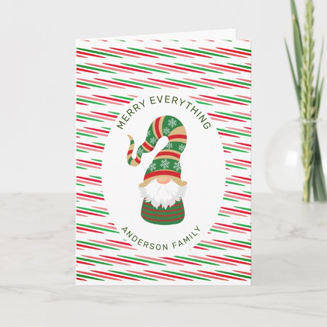 joyeux tout mignon carte de vacances gnome (Devant)