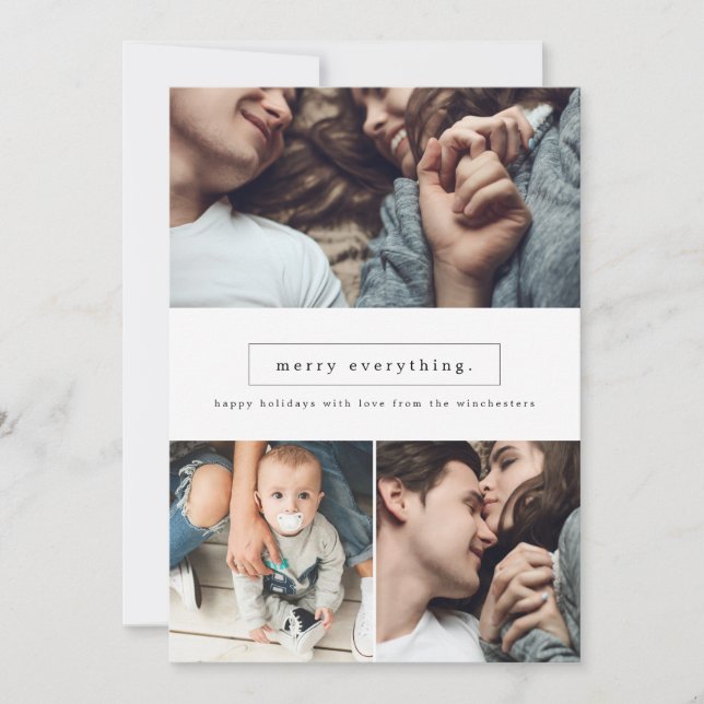 Joyeux Tout Trois Photo Collage Carte de vacances (Devant)