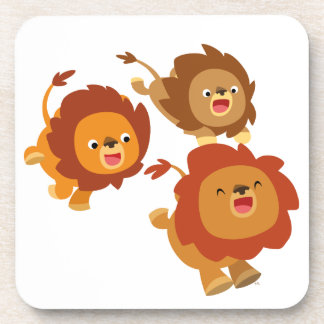 Joyeux Trio de mignons Dessous de verre de Lions C