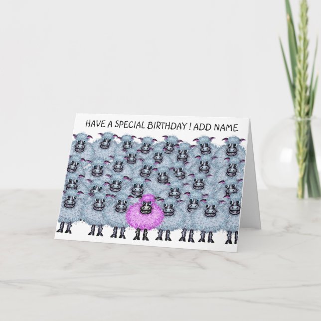 Joyeux troupeau de moutons carte (Devant)