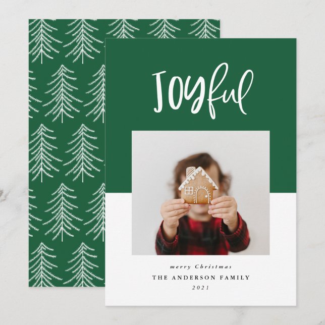 Joyeux un script photo texte vacances modernes (Devant / Derrière)