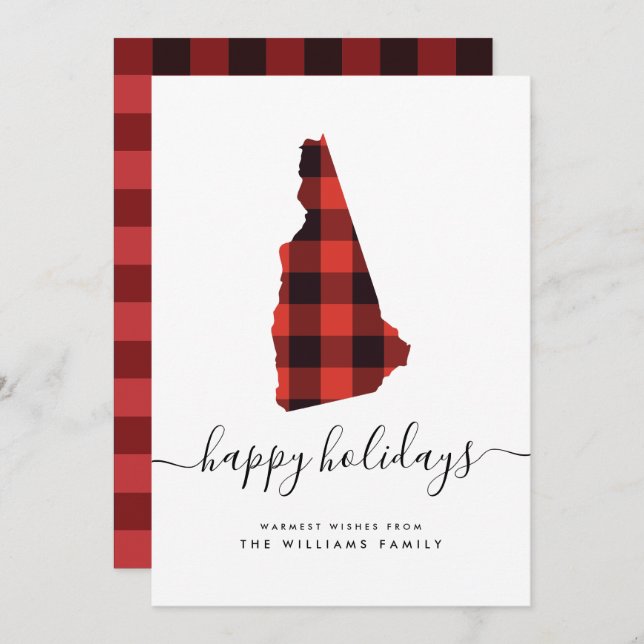 JOYEUX VACANCES Chaleureuses Du New Hampshire (Devant / Derrière)