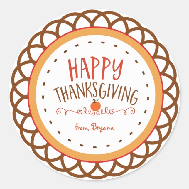Joyeux vacances de Thanksgiving automne Stickers (Devant)