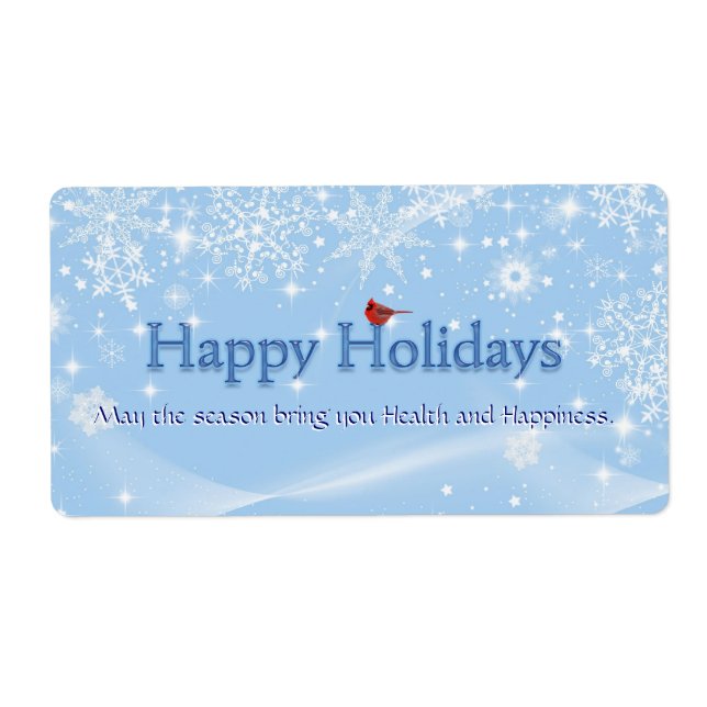 Joyeux Vacances Étiquette de vin (Devant)