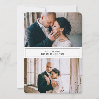 Joyeux Vacances Minimaliste Deux Photo Carte de No